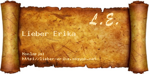 Lieber Erika névjegykártya